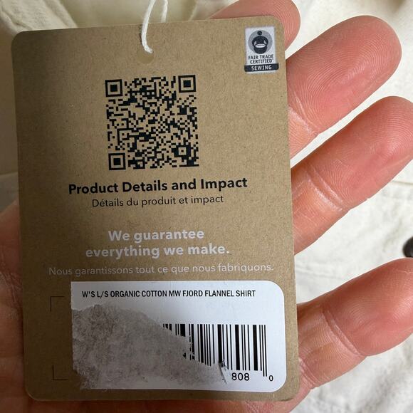 Patagonia Fjord Flannel Organic Cotton Cream Button Down Womens Medium NEW - Picture 2 of 7